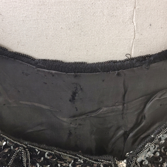 🤩BOGOFREE🤩 Size small 80s glam lace beads sequin long sleeve top - Picture 9 of 12